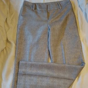 Ann Taylor Shimmery Silver Patterned Pants. size 0